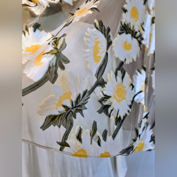 Lela Rose Sunflower Print Beige Midi Dress Boatneck Draped Bodice MSRP $1890 NWT - Picture 11 of 15